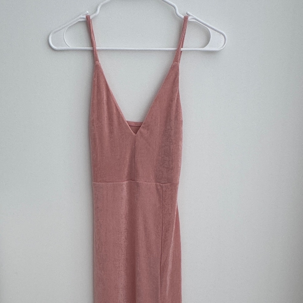 Commense Strap Slit Midi Dress